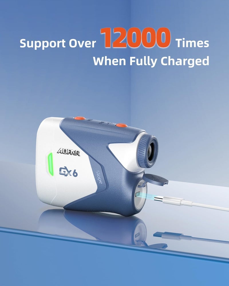 AOFAR GX6 Golf Rangefinder with Replaceable Charging Function, 1000 Yards Laser Range Finder, Flag Pole Locking Vibration, Slope Compensation,7X Magnification Rangefinder with Magnet - Image 3